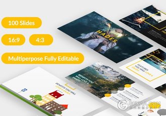 100多页图片展示商务多用途PPT模板 - 顶尖PPT