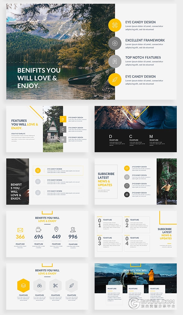 100多页图片展示商务多用途PPT模板 - 顶尖PPT