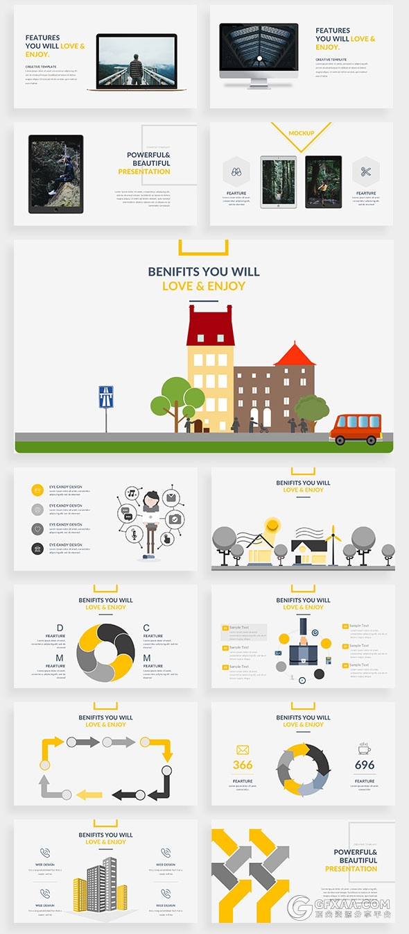 100多页图片展示商务多用途PPT模板 - 顶尖PPT