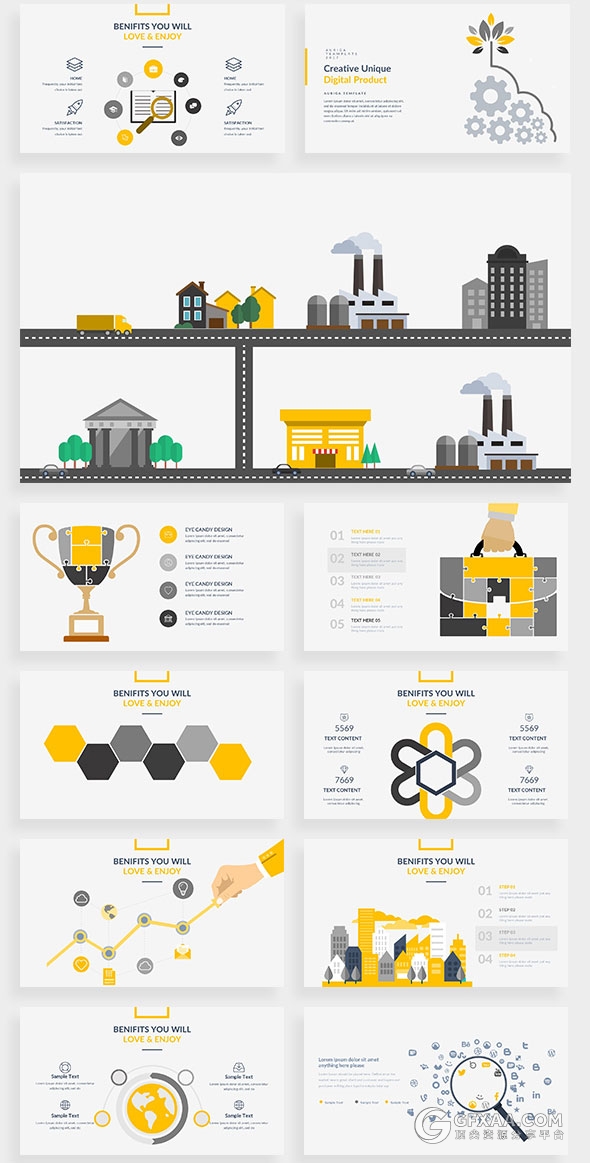 100多页图片展示商务多用途PPT模板 - 顶尖PPT