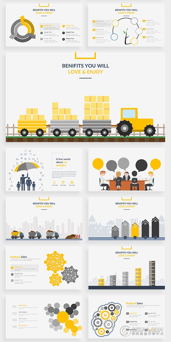 100多页图片展示商务多用途PPT模板 - 顶尖PPT