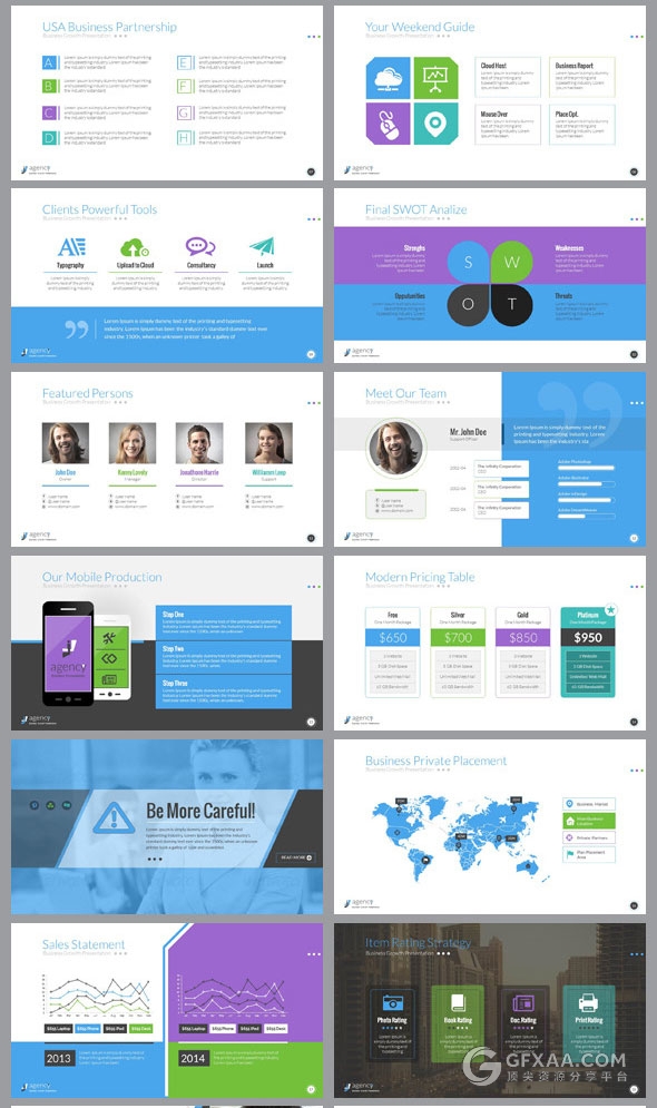 欧美多用途商务工作总结计划介绍PPT模板 - 顶尖PPT