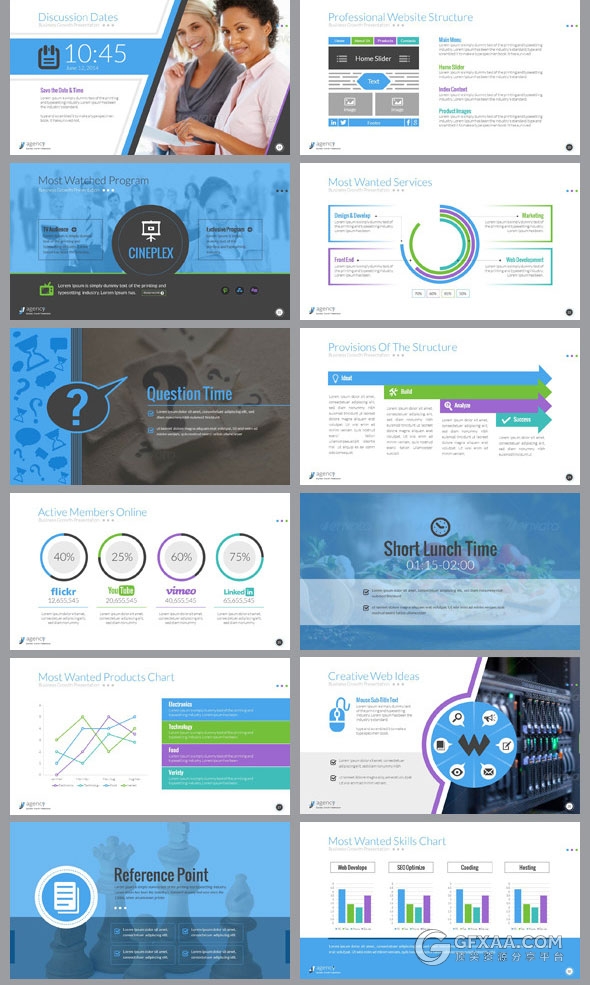 欧美多用途商务工作总结计划介绍PPT模板 - 顶尖PPT