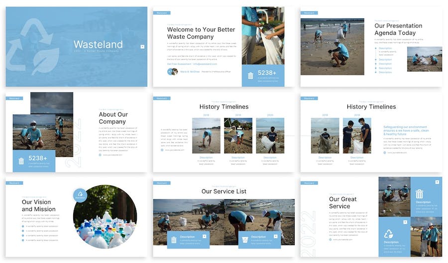 荒原环境绿化PPT模板 - 顶尖PPT