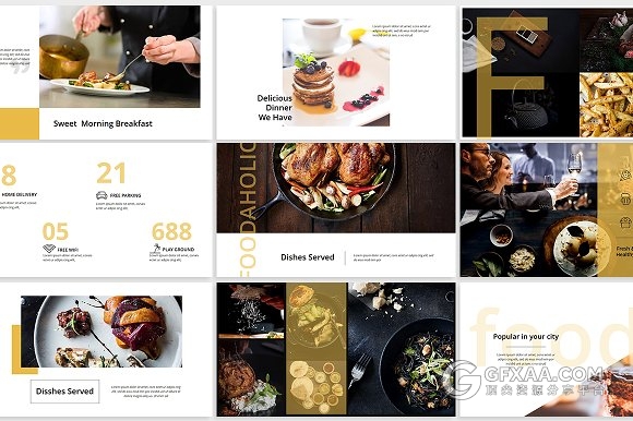 94页西式餐饮介绍图片展示keynote模板 - 顶尖PPT