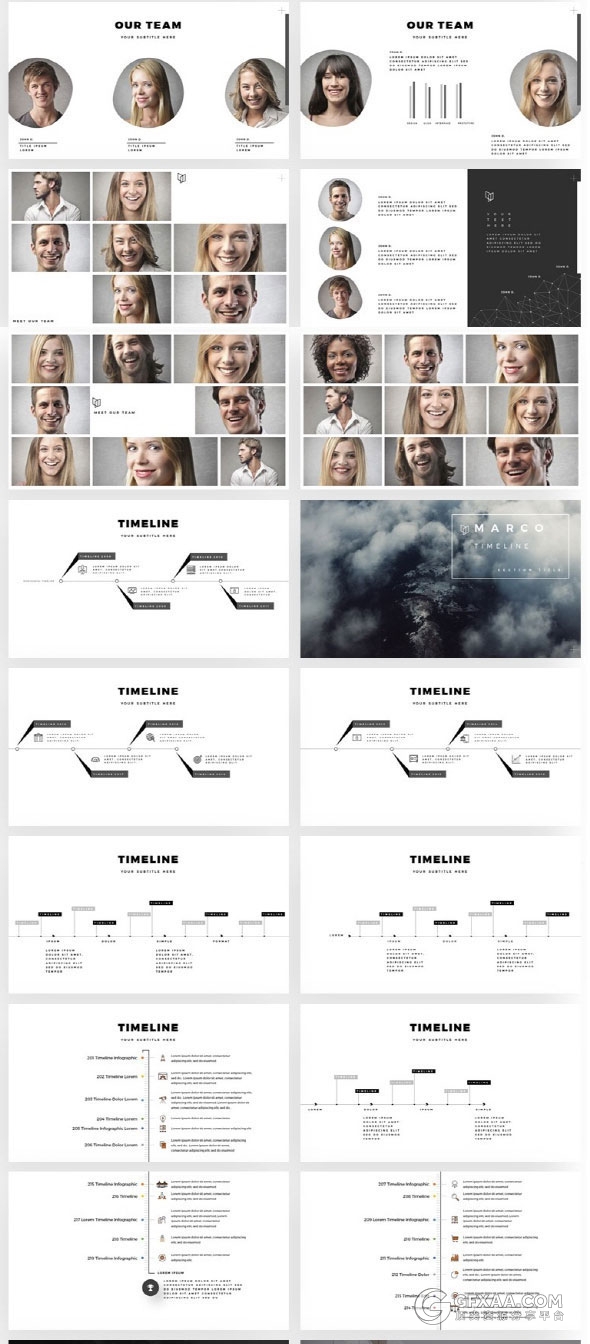 扁平化简约商务风格立体图片排版PPT模板 - 顶尖PPT