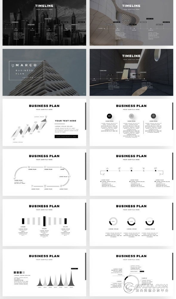 扁平化简约商务风格立体图片排版PPT模板 - 顶尖PPT