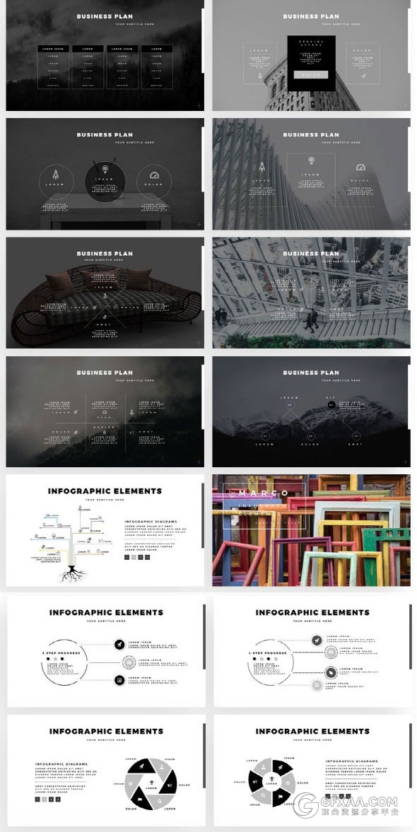 扁平化简约商务风格立体图片排版PPT模板 - 顶尖PPT