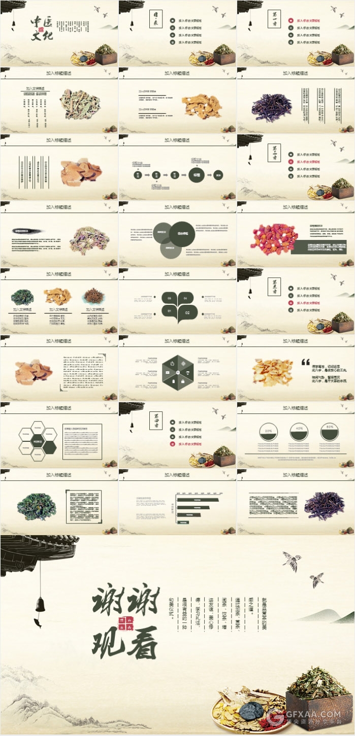 中国风中医文化PPT模板 - 顶尖PPT
