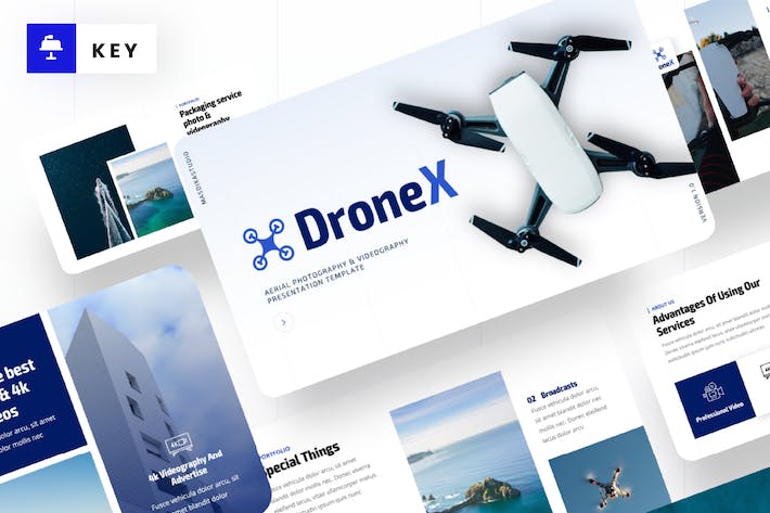 无人机产品展示航空摄影keynote模板 - 顶尖PPT