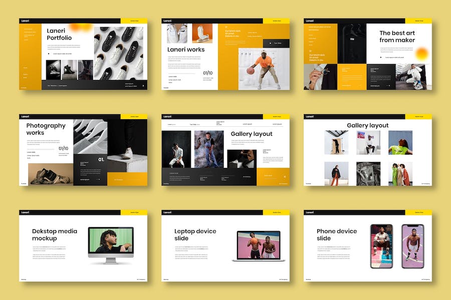 黄色主题商务企业产品服务展示PPT模板 - 顶尖PPT