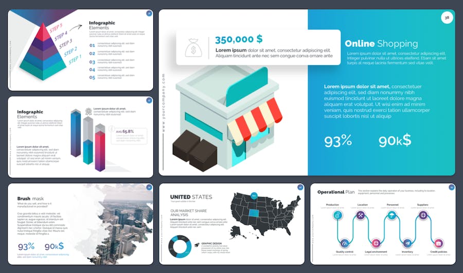 100页商务风格业务计划PPT模板 - 顶尖PPT