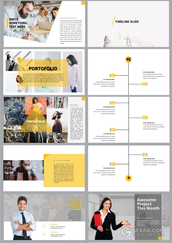 47页黄色欧美商务多用途PPT模板 - 顶尖PPT