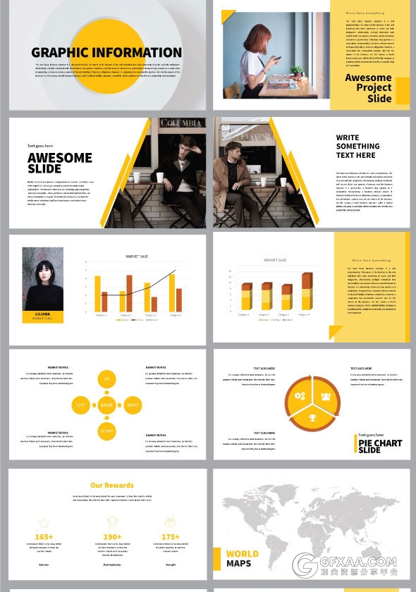 47页黄色欧美商务多用途PPT模板 - 顶尖PPT