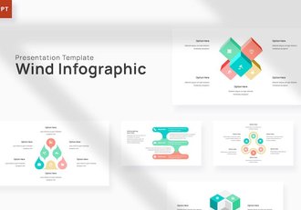 彩色立体聚合信息图形国外PPT模板 - 顶尖PPT