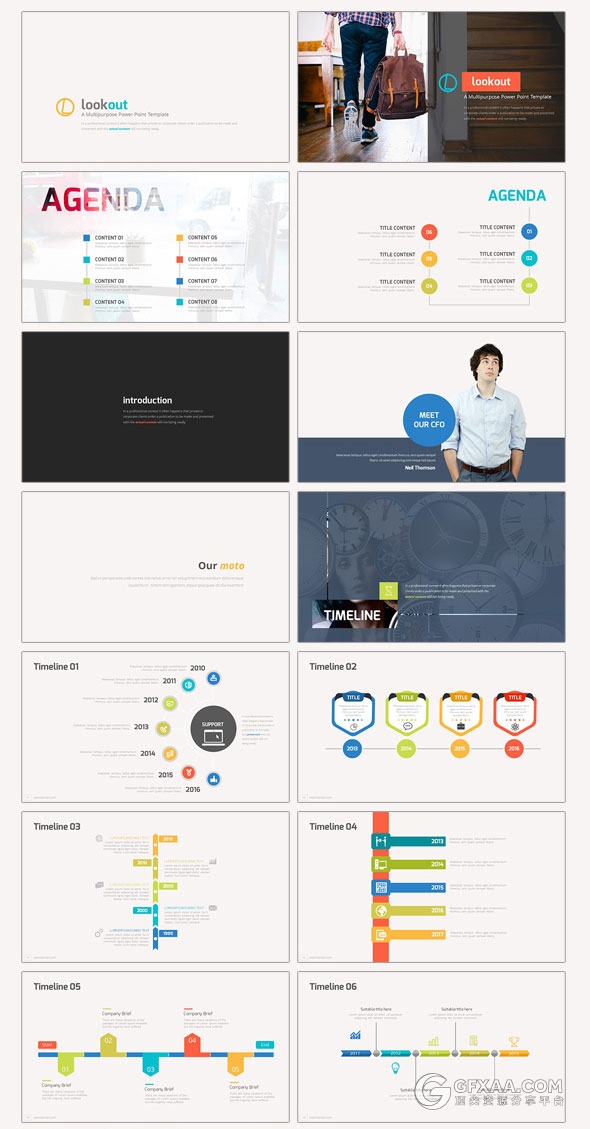 85页欧美多色系PPT模板50多种配色文件 - 顶尖PPT