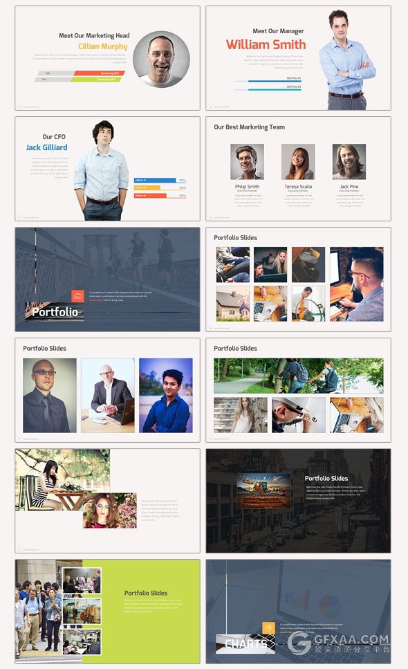 85页欧美多色系PPT模板50多种配色文件 - 顶尖PPT