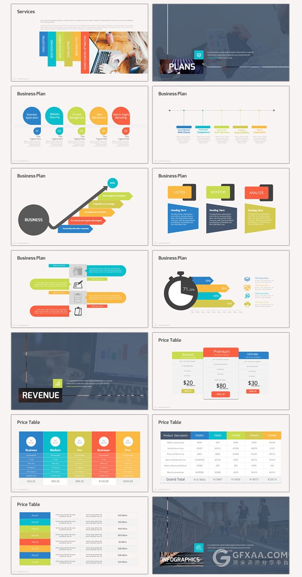 85页欧美多色系PPT模板50多种配色文件 - 顶尖PPT