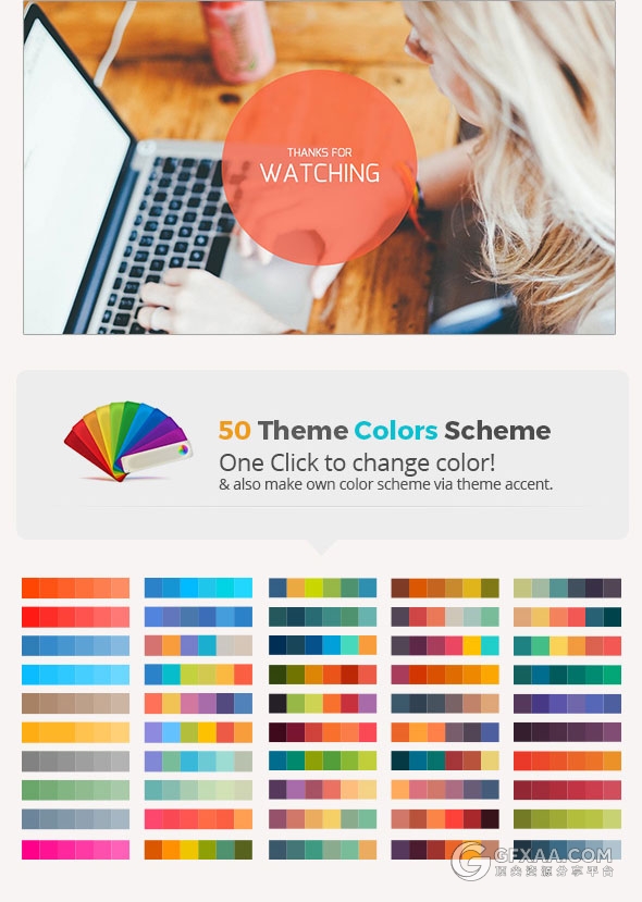 85页欧美多色系PPT模板50多种配色文件 - 顶尖PPT