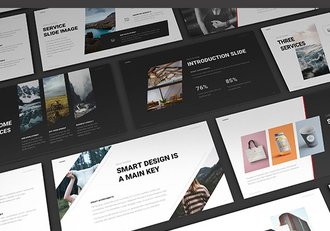 60多页简约欧美大气商务PPT模板 - 顶尖PPT