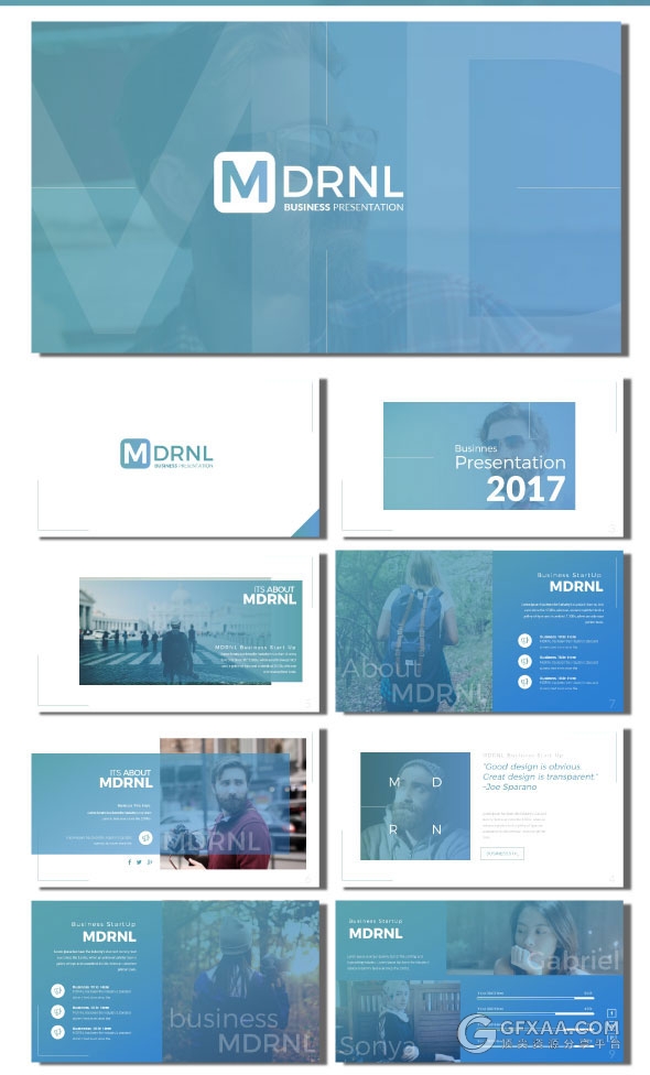 58页正方形组合创意商务PPT模板 - 顶尖PPT