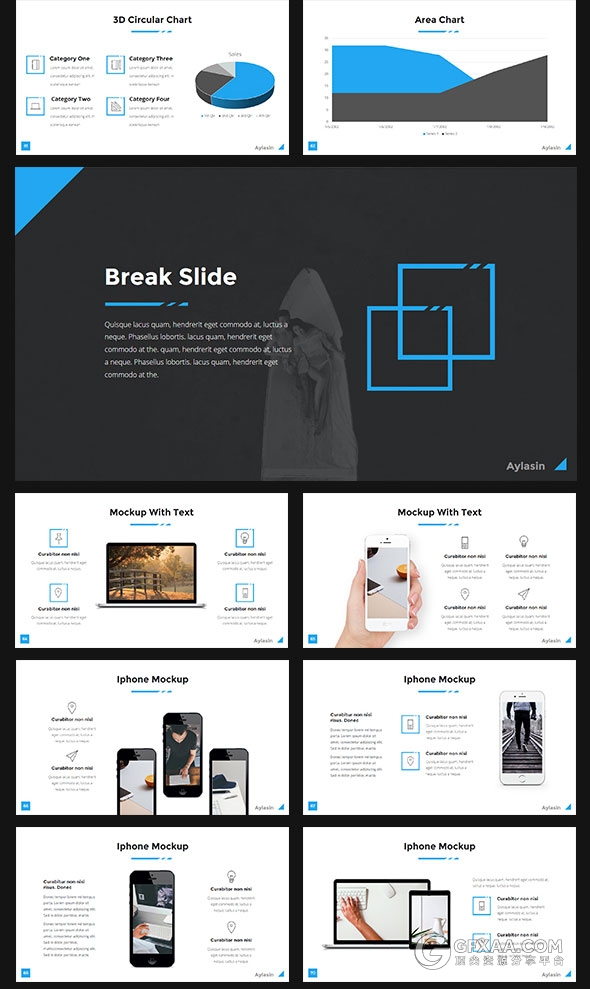 95页白底蓝色装饰多用途商务PPT模板 - 顶尖PPT