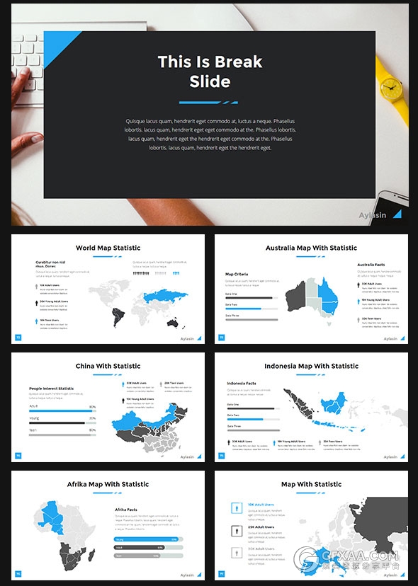95页白底蓝色装饰多用途商务PPT模板 - 顶尖PPT