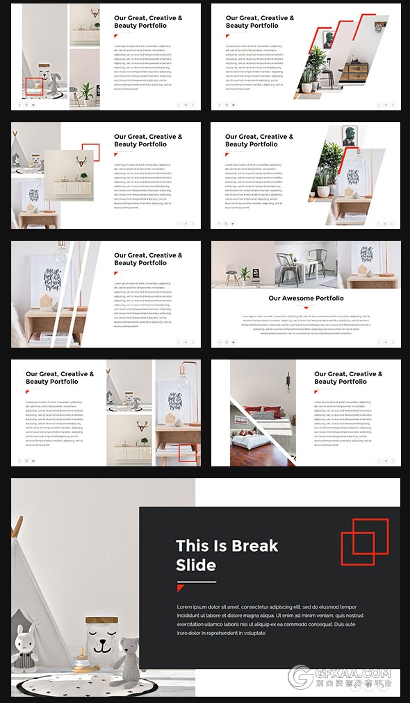 85页白底黑红搭配简约商务多用途PPT模板 - 顶尖PPT