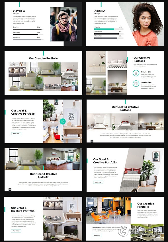 89页简约白底黑蓝商务风格PPT模板 - 顶尖PPT