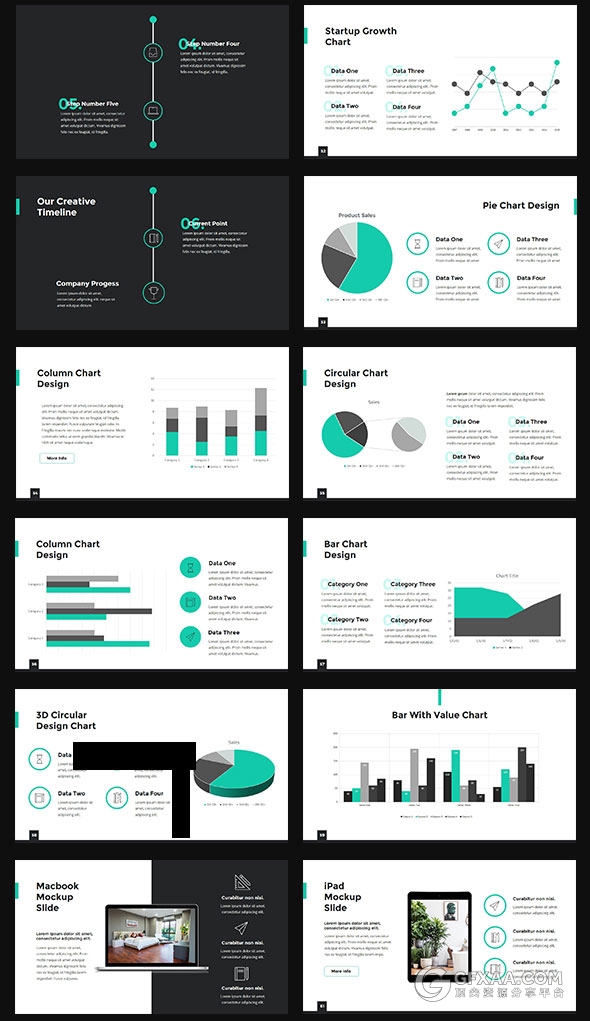 89页简约白底黑蓝商务风格PPT模板 - 顶尖PPT