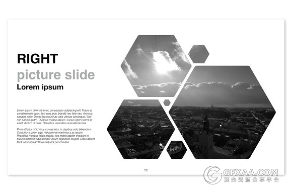 六边形组合创意简约PPT模板 - 顶尖PPT