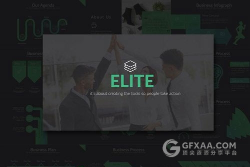 140页绿色渐变风格商务多用途PPT模板 - 顶尖PPT