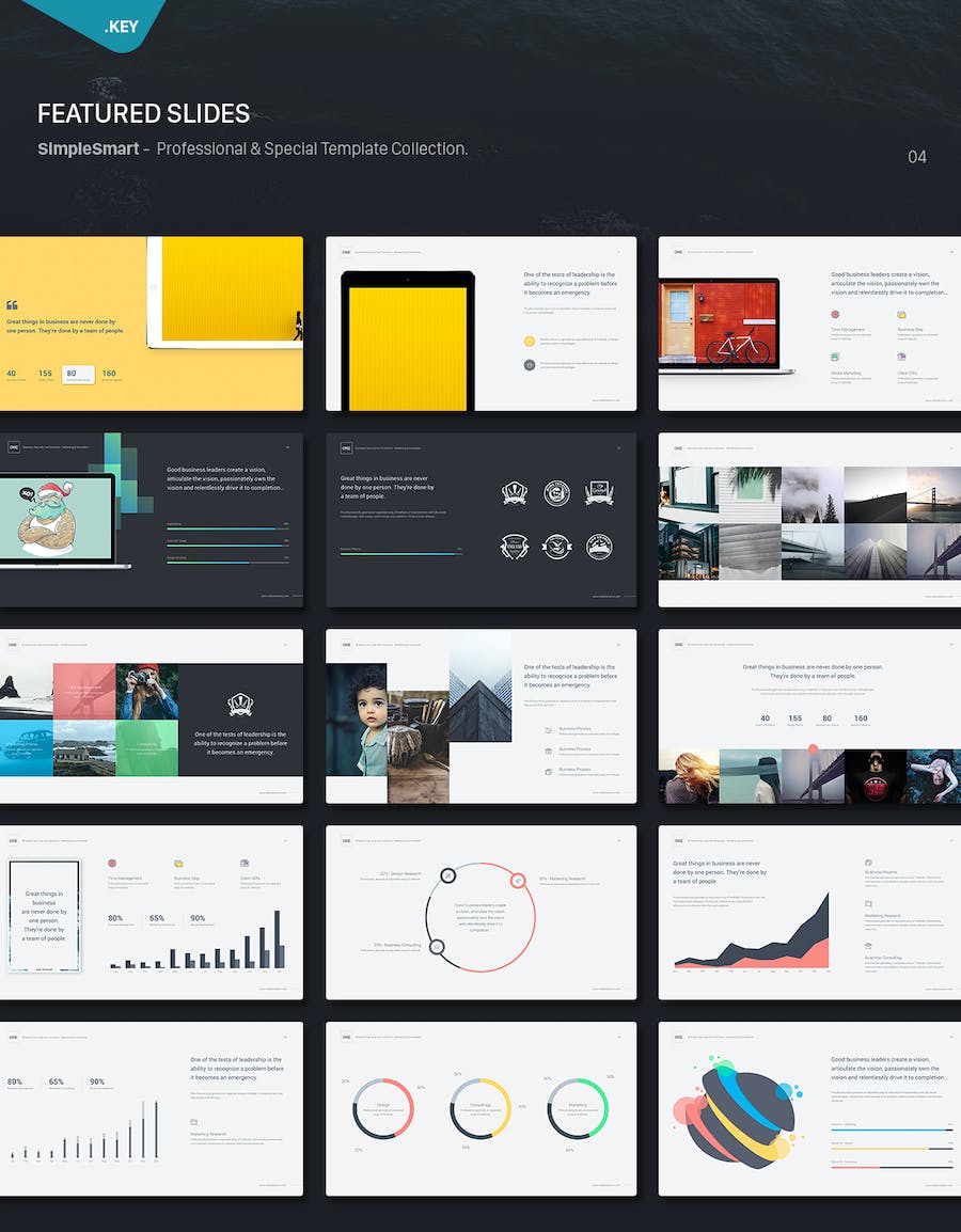 广告公司创意机构作品展示团队介绍通用keynote模板 - 顶尖PPT