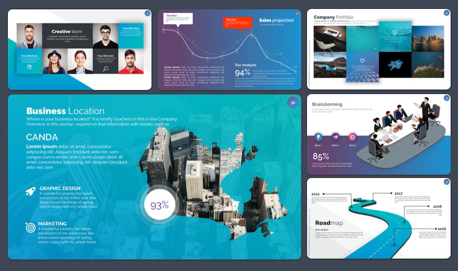 100页商务风格业务计划PPT模板 - 顶尖PPT