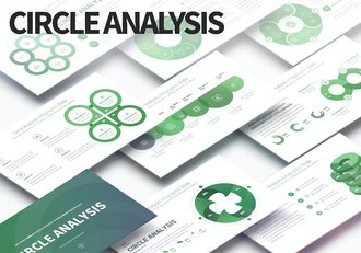 圆圈组合多项分析图形PPT模板 - 顶尖PPT
