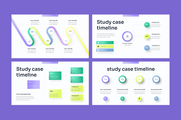 科研项目研究案例全阶段时间线图形PPT模板 - 顶尖PPT