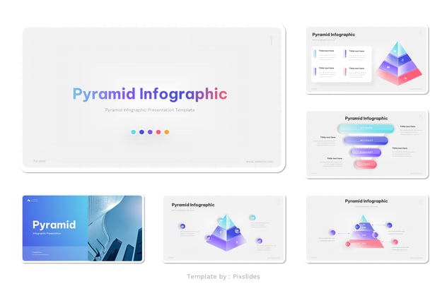 新拟态风渐变色金字塔图形keynote模板 - 顶尖PPT