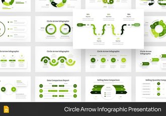 圆圈箭头信息图形PPT模板 - 顶尖PPT