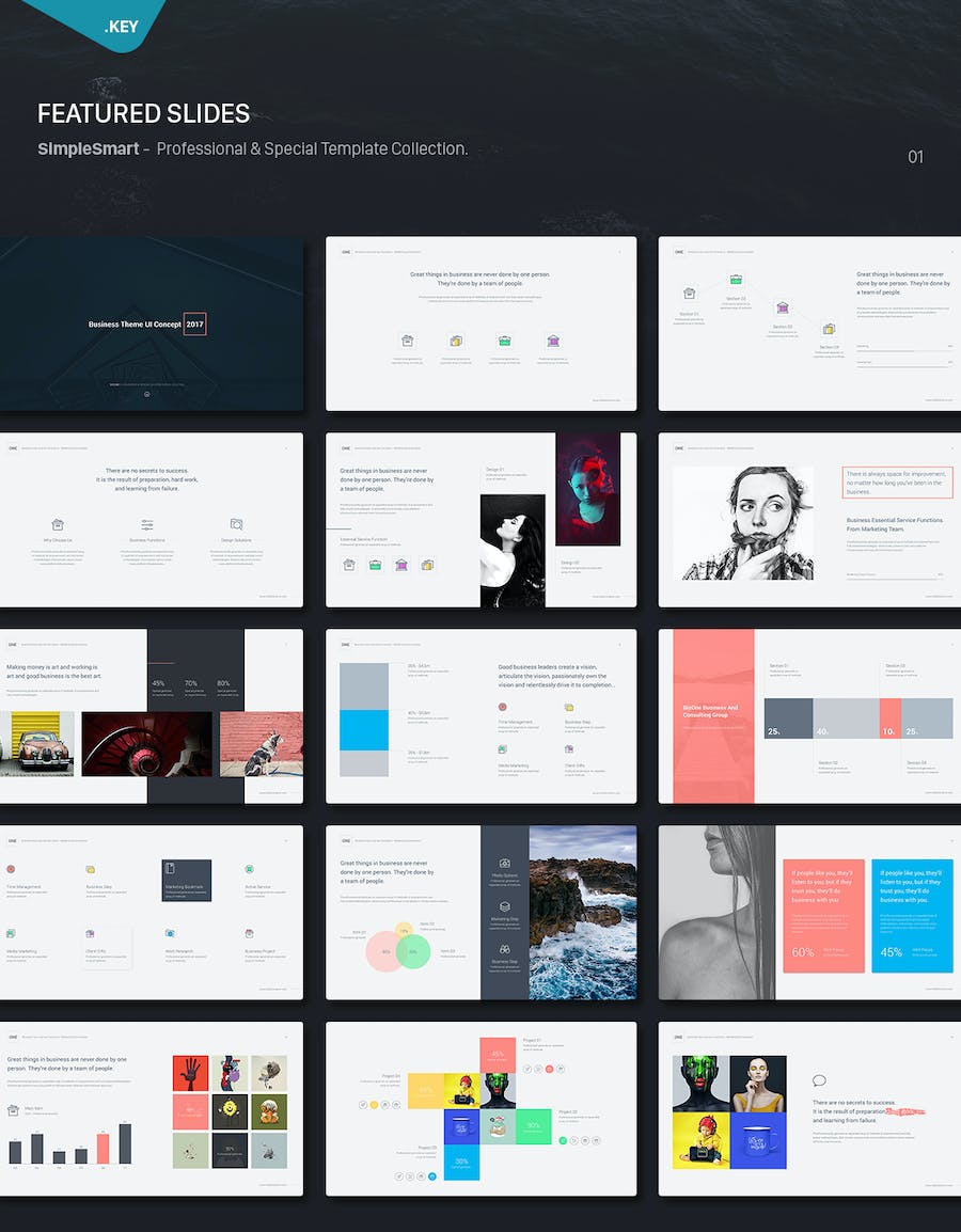 广告公司创意机构作品展示团队介绍通用keynote模板 - 顶尖PPT