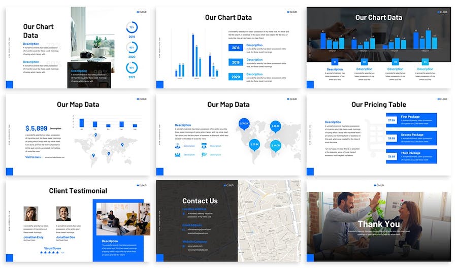 科技网络讲述展示技术应用发展方案PPT模板 - 顶尖PPT