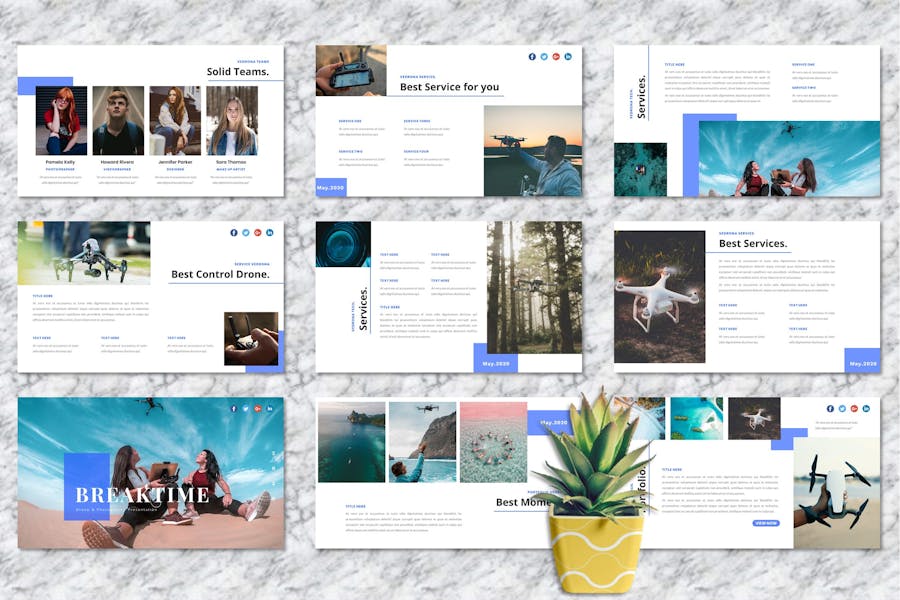 无人机摄影宣传keynote模板 - 顶尖PPT