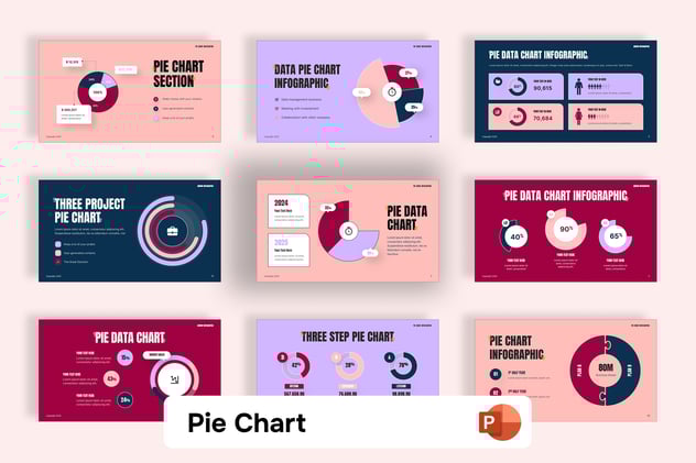 饼图数据分析展示可视化PPT模板 - 顶尖PPT