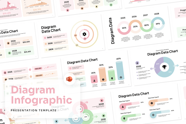 多用途数据图表演示PPT模板 - 顶尖PPT