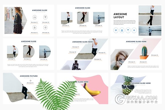 116页白底简约时尚风格PPT模板 - 顶尖PPT