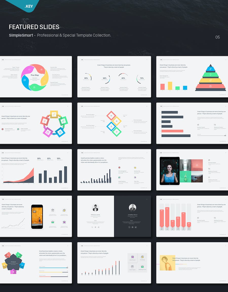 广告公司创意机构作品展示团队介绍通用keynote模板 - 顶尖PPT