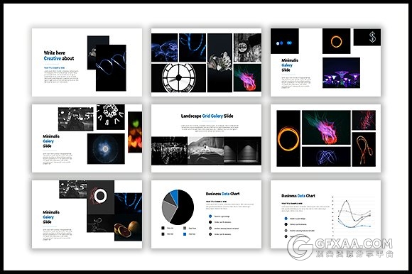 90多页简约大气图片展示风格PPT模板 - 顶尖PPT