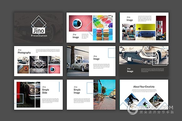 简约图片展示杂志风格keynote模板 - 顶尖PPT