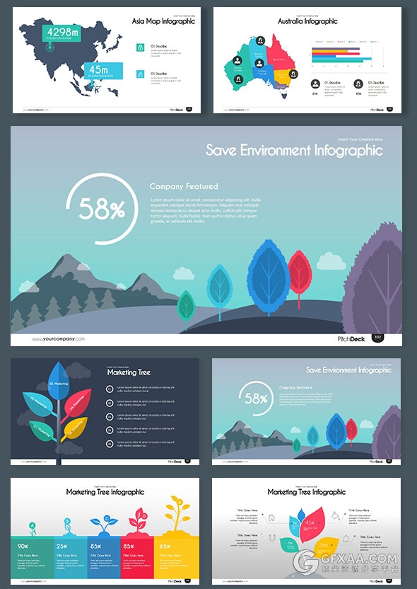 150页炫彩图形图标20种配色主题keynote模板 - 顶尖PPT