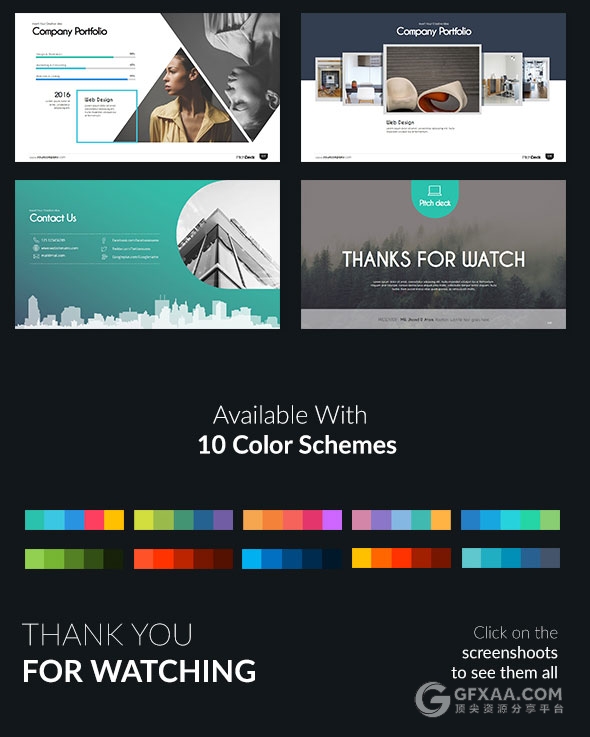 150页炫彩图形图标20种配色主题keynote模板 - 顶尖PPT