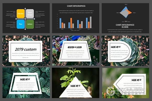 103页极简风格文艺摄影图片展示PPT模板 - 顶尖PPT